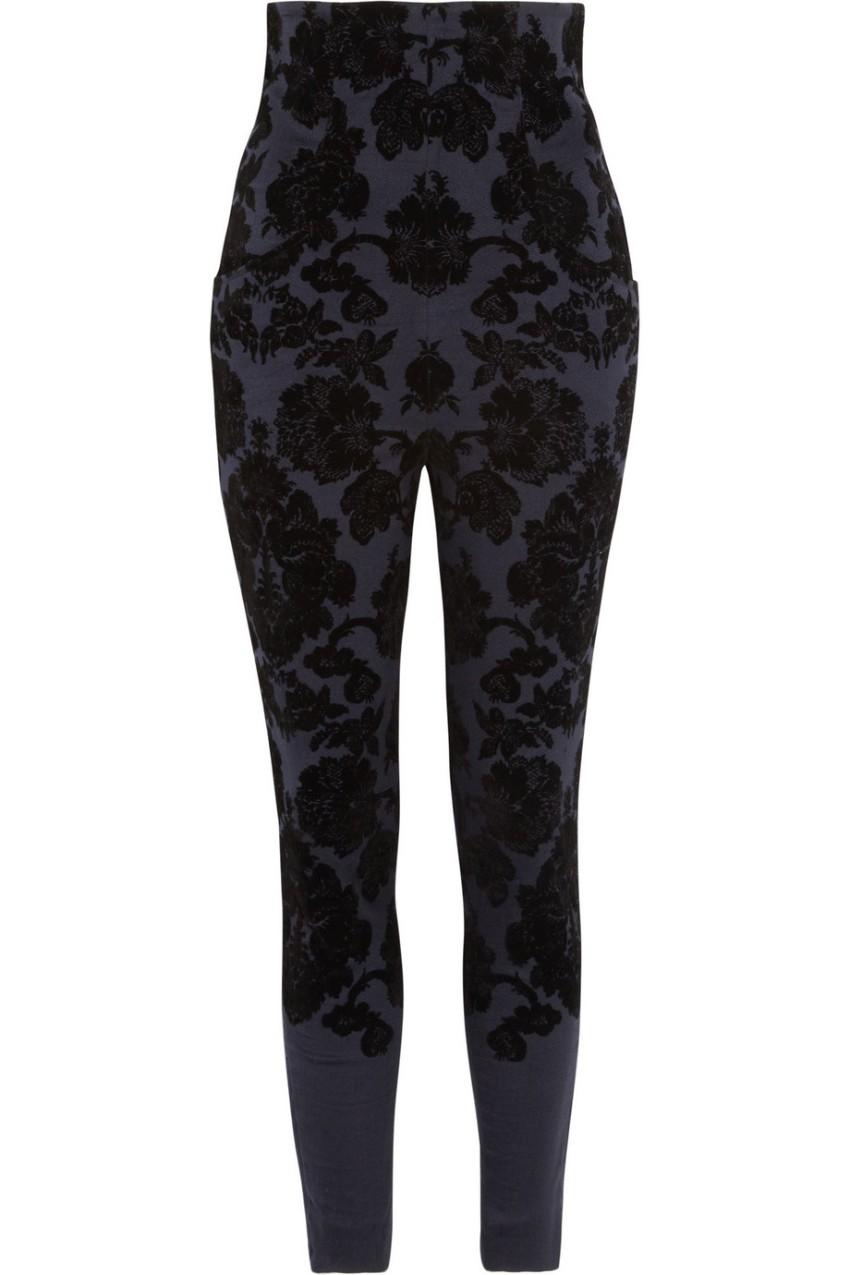 Toga Flocked Velvet Skinny Pants