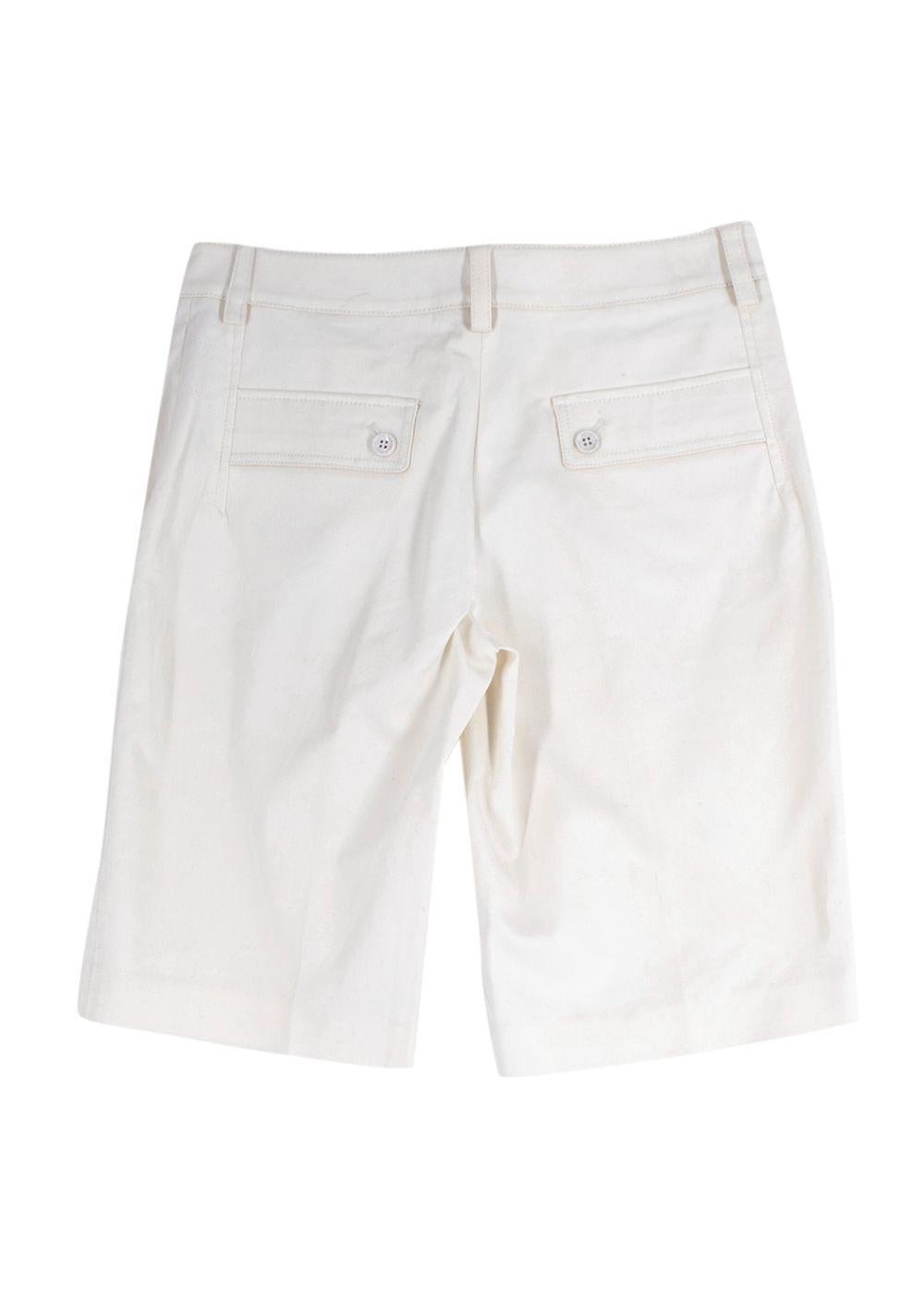D&G White Cotton Shorts