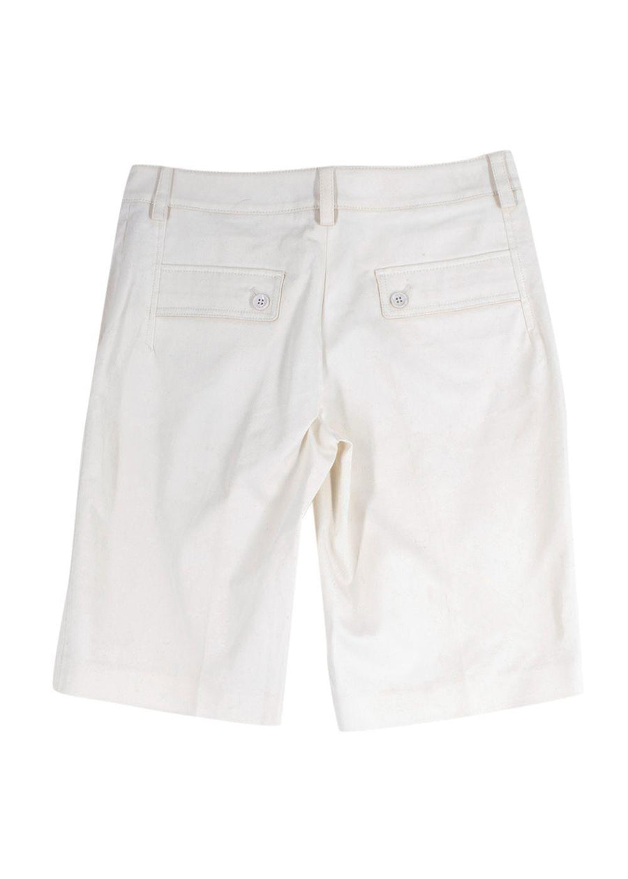 D&G White Cotton Shorts