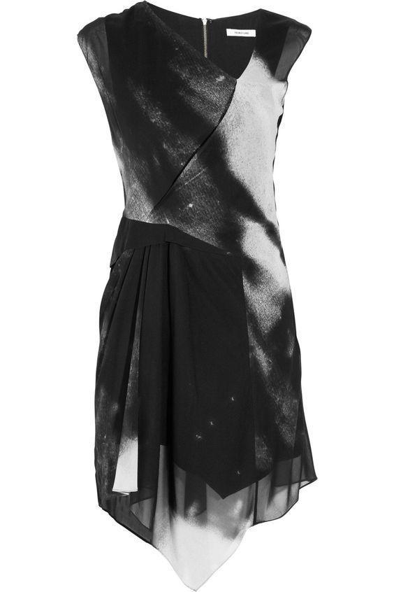 Helmut Lang Printed stretch-silk dress