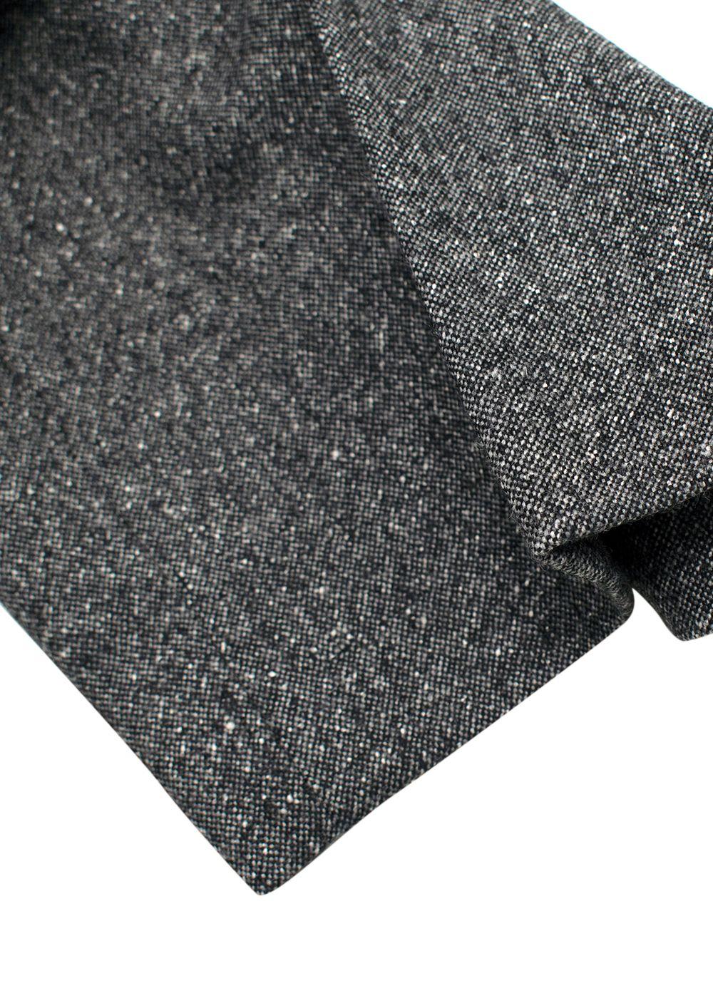 S Max Mara Grey Wide Leg Wool Trousers
