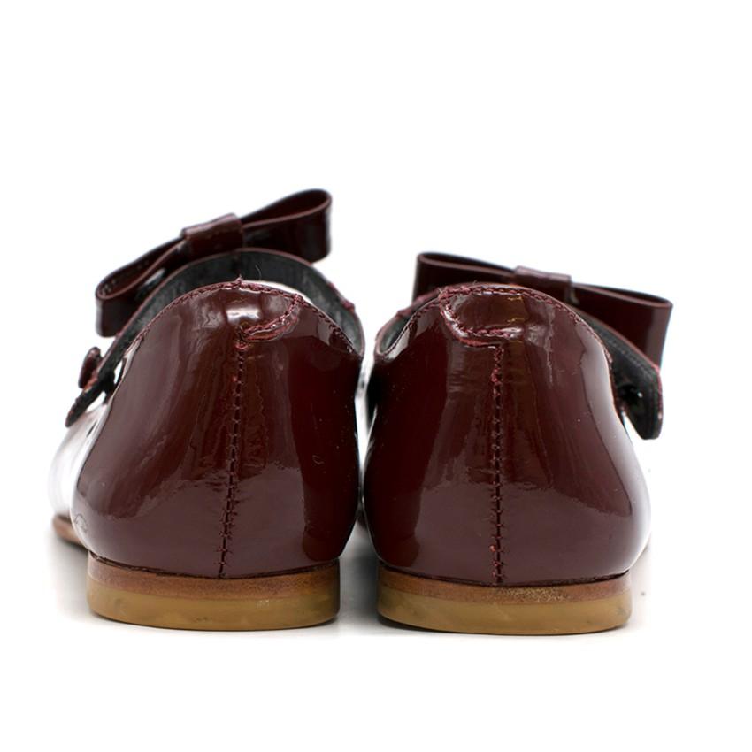 Bonpoint Girl's Patent Leather Burgundy Red Ballet Flats