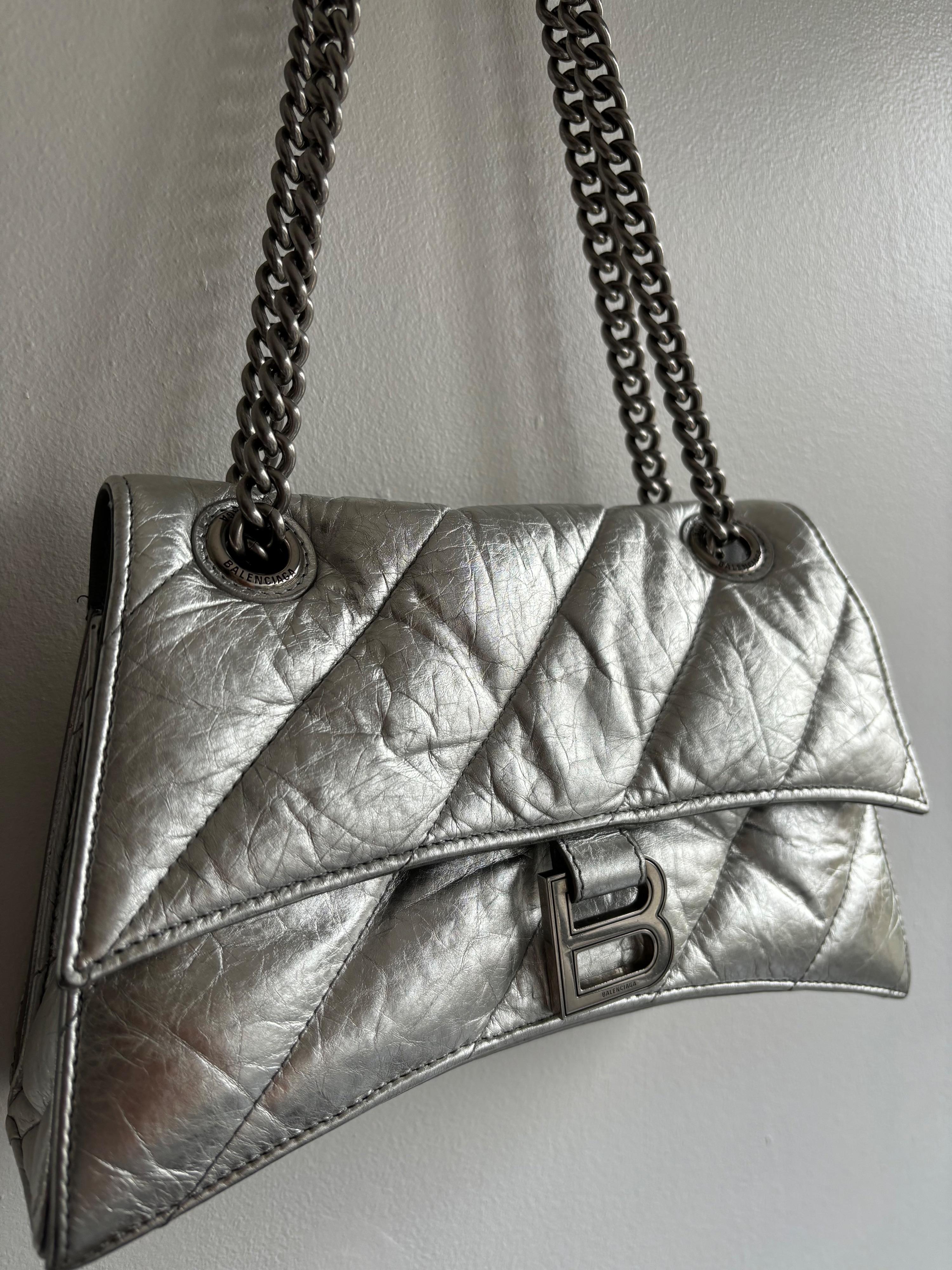 Limited Edition Silver Metallized Crush Calfskin Bag