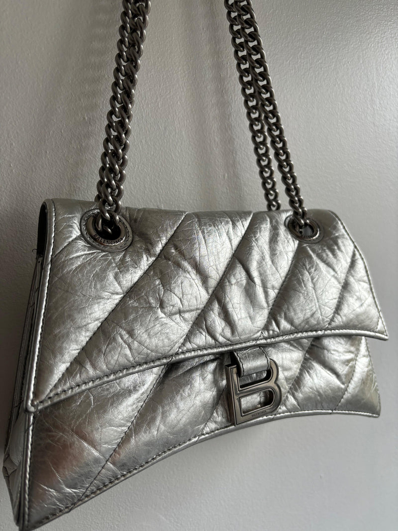 Limited Edition Silver Metallized Crush Calfskin Bag