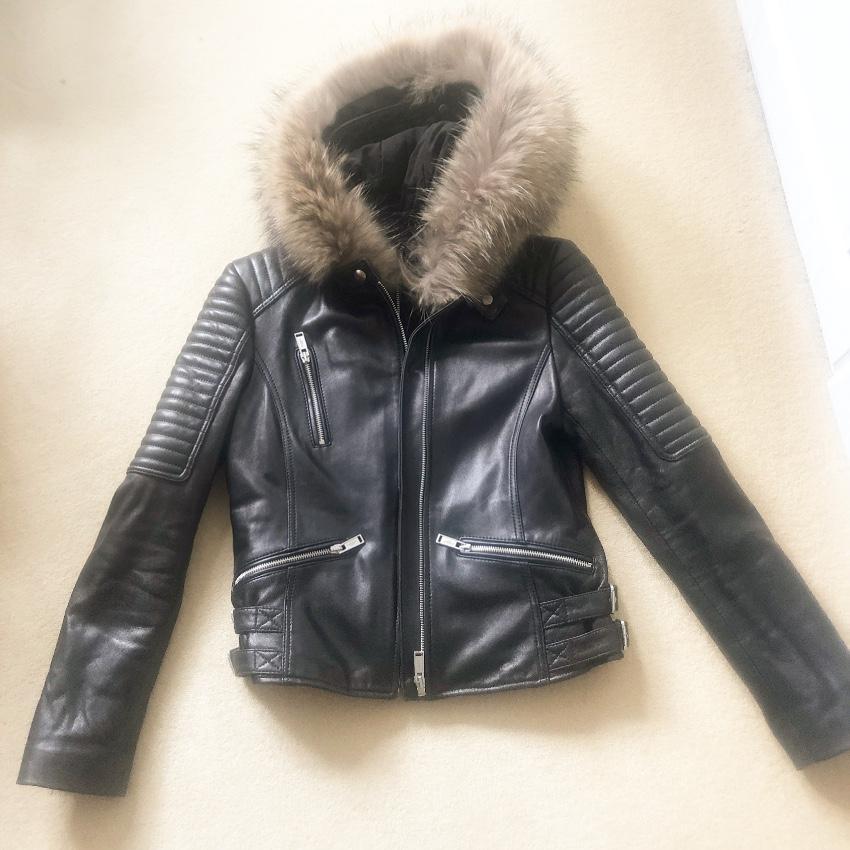 R Paris Black Quilted Biker Jacket
