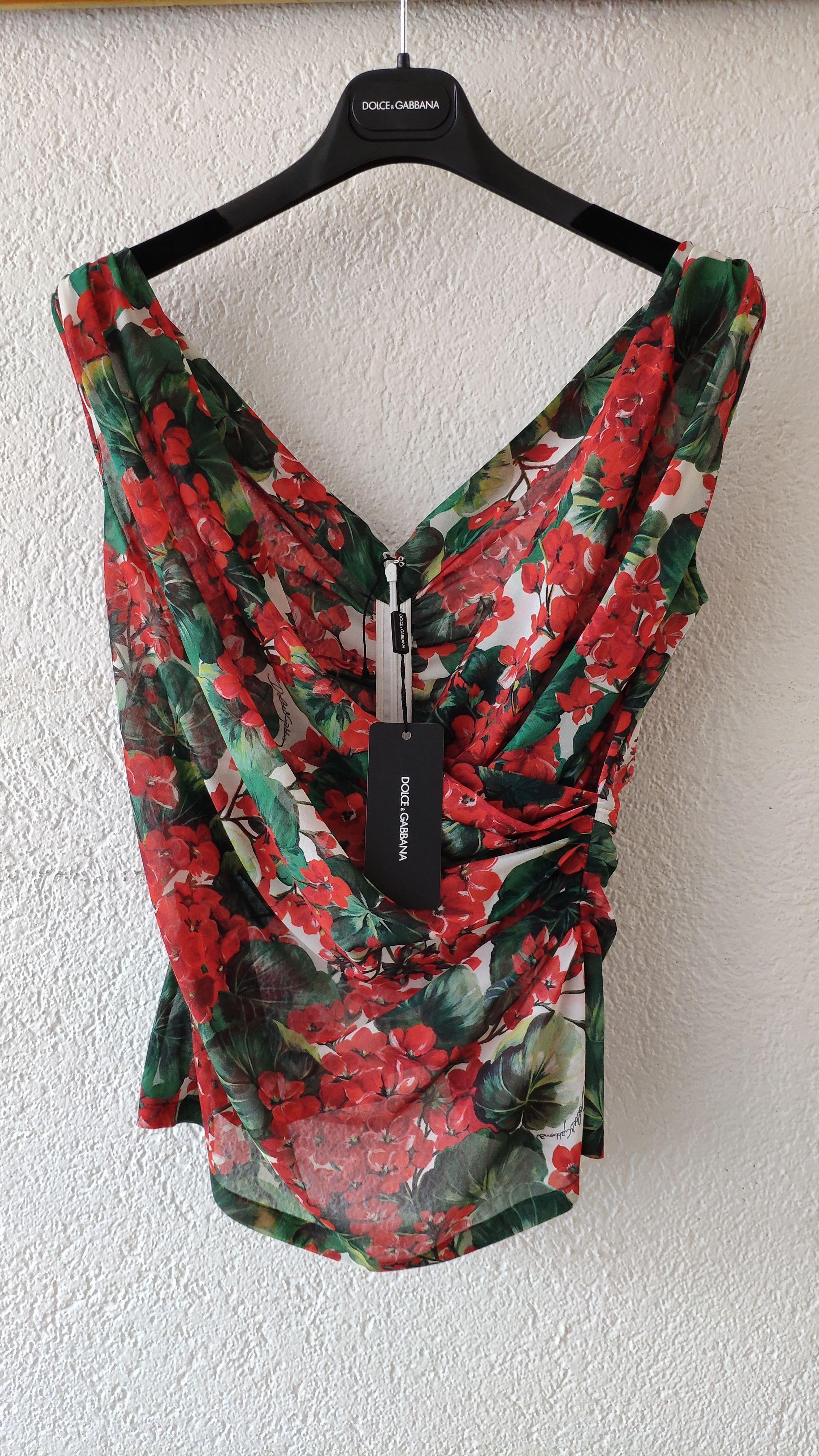 Red Geranium Printed Draped Chiffon Top