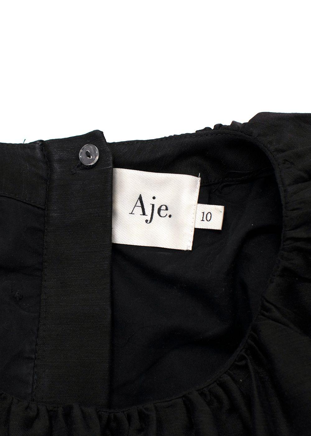 Aje. Mimosa Black Puff Sleeve Midi Dress