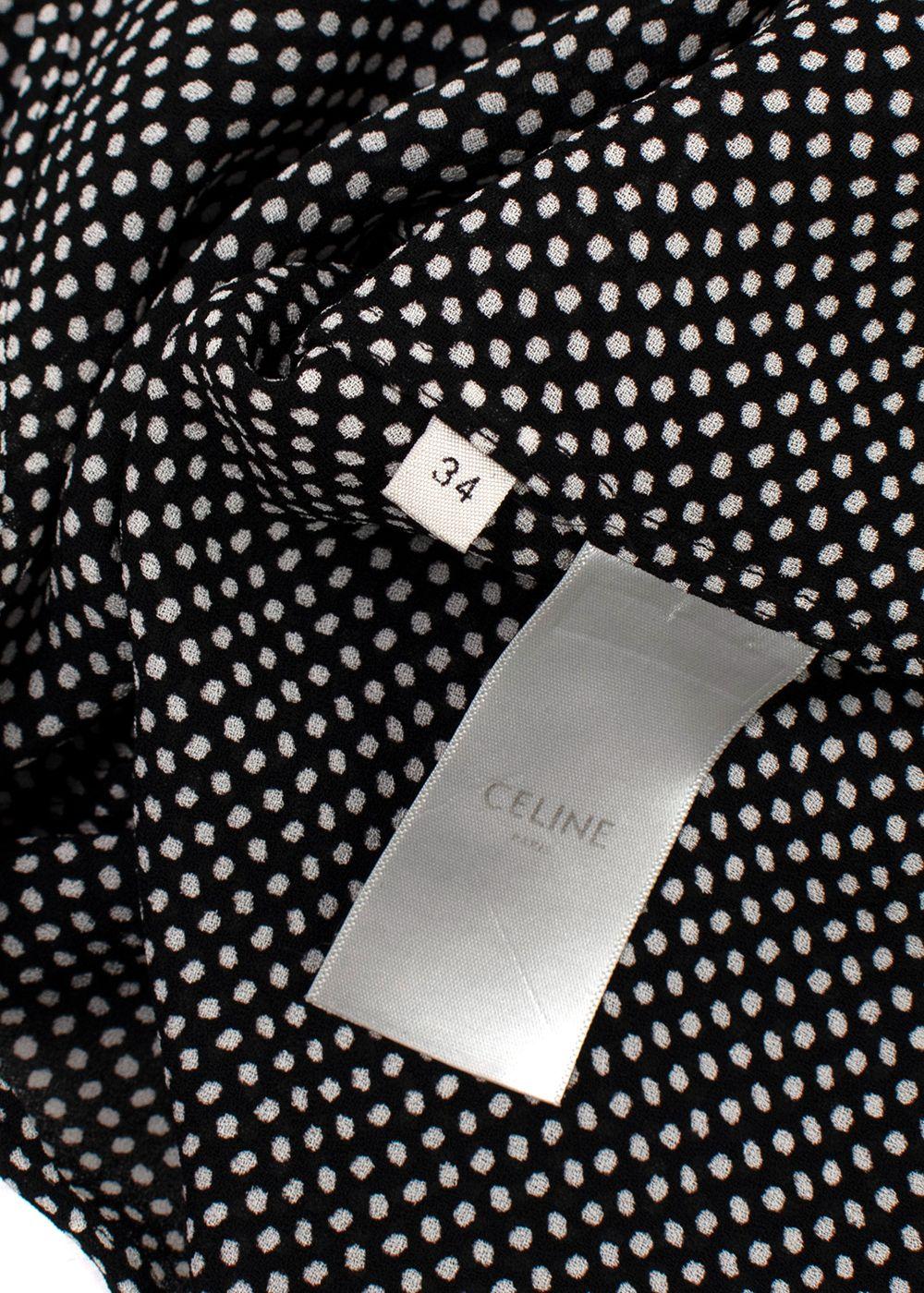 Celine Black and White Polka Dot Shirt