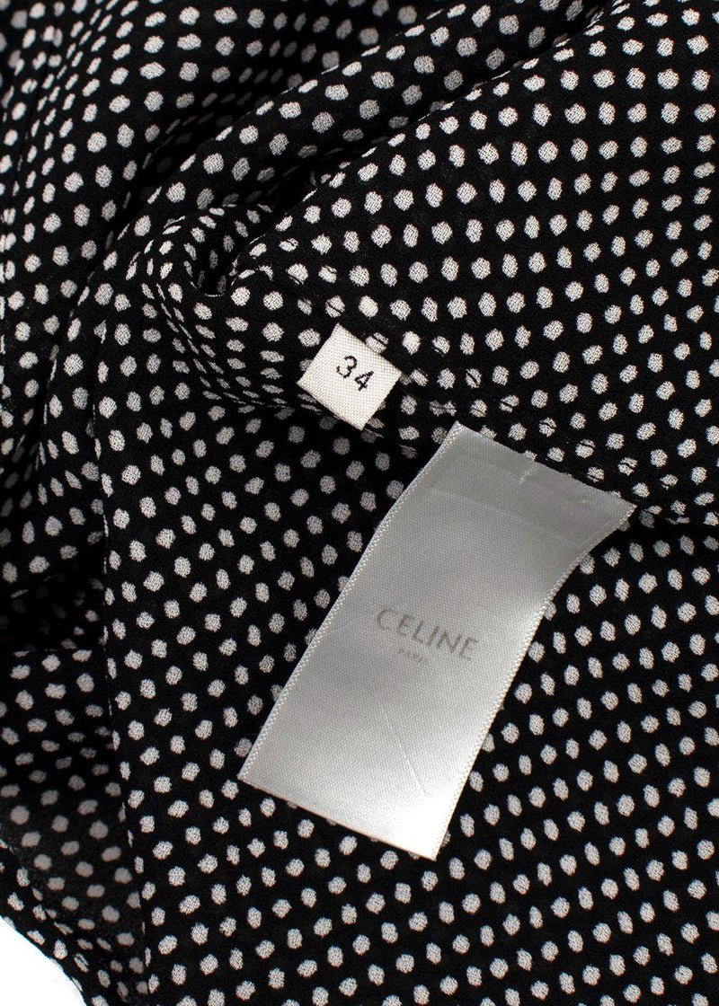 Celine Black and White Polka Dot Shirt
