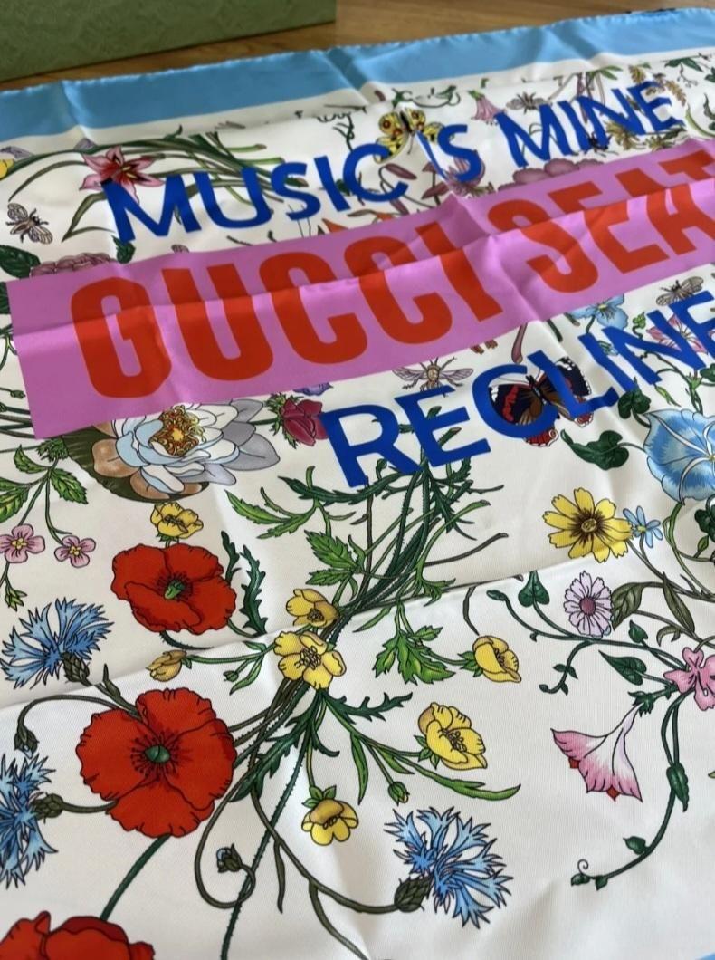 Gucci x Sony Music Collab Silk Scarf