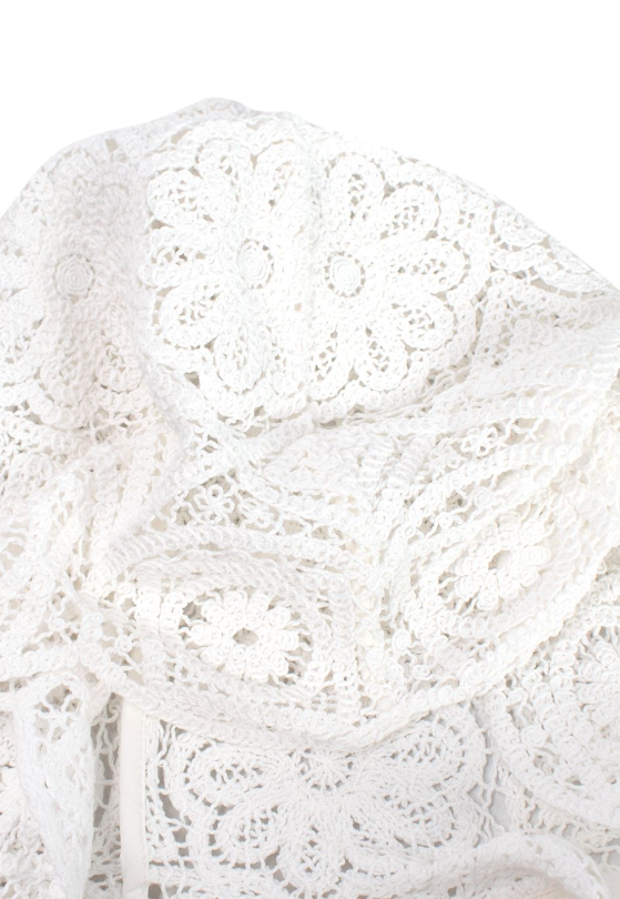 Borgo De Nor White Crochet Divona Brea Dress