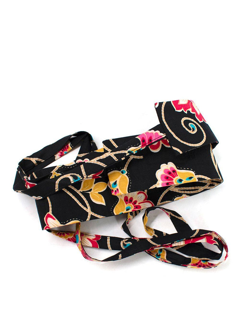 Elegant Embroidery Black Floral Embroidered Kaftan Dress