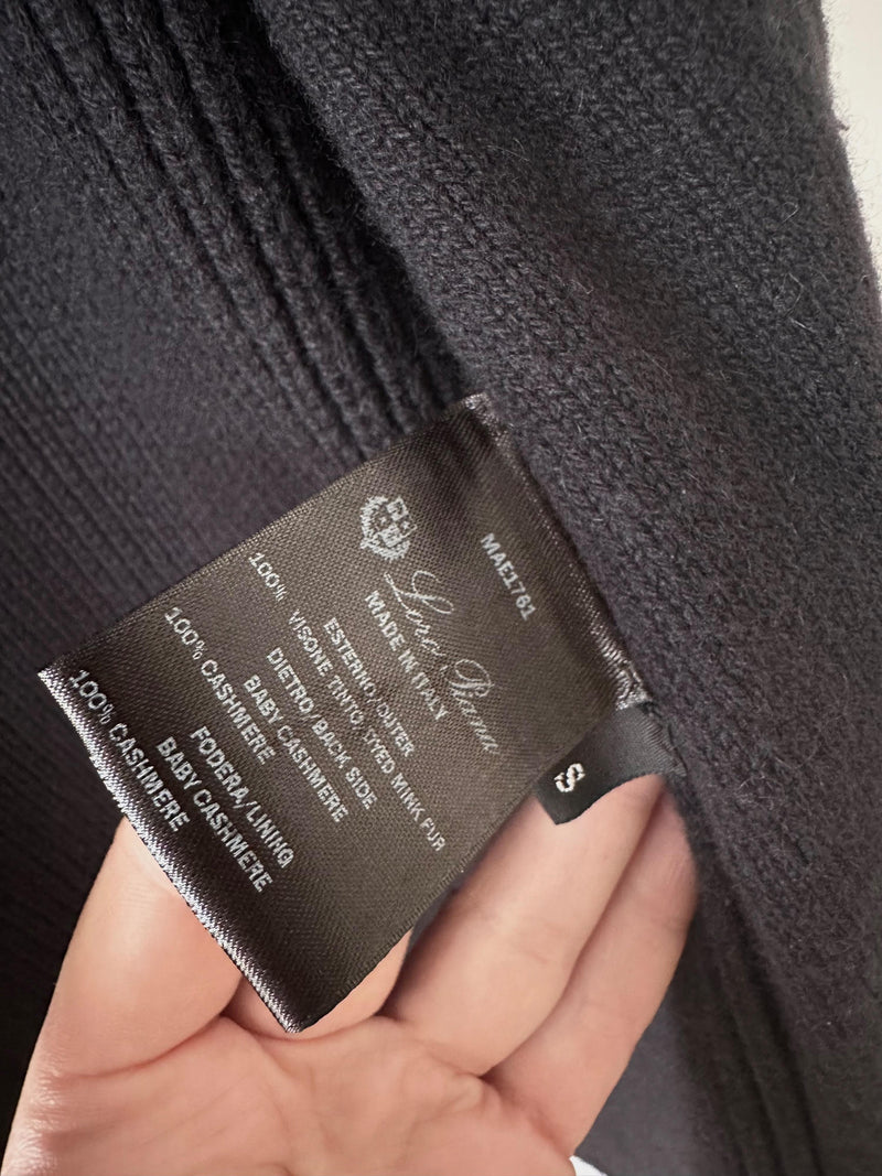 Loro Piana Grey Mink Fur & Baby Cashmere Hooded Gilet