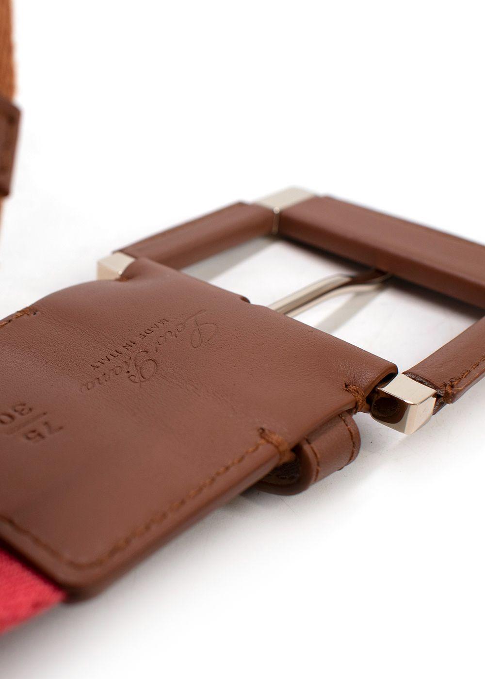 Loro Piana Bicolour Fabric Belt - Size 75