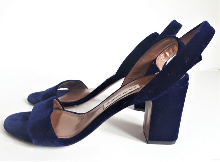 Tabitha Simmons Blue Velvet Leticia Sandals