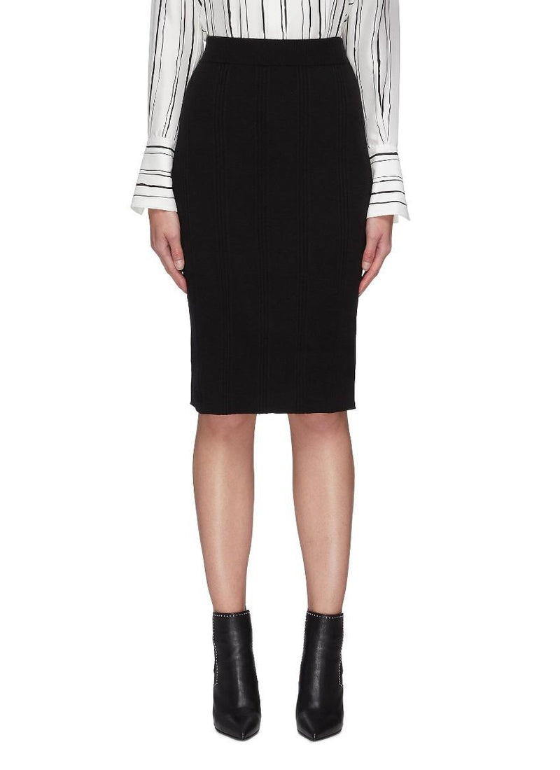 L'Agence Black Jessica Knit Midi Skirt