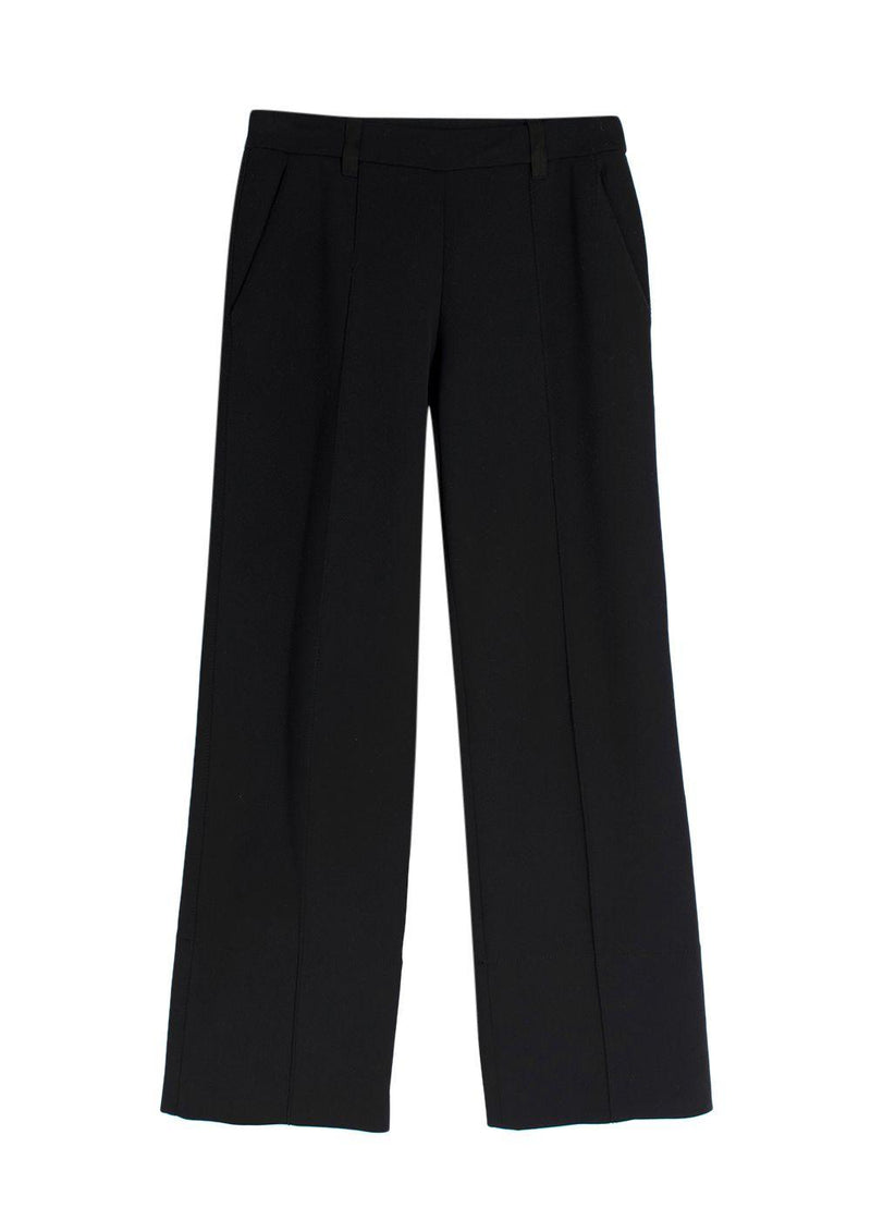 The Row Black Stretch Straight Leg Trousers