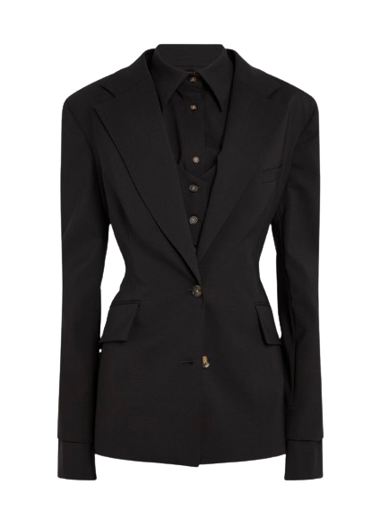 A.W.A.K.E Mode Cut-Out Tailored Blazer With Shirt and Vest Insert