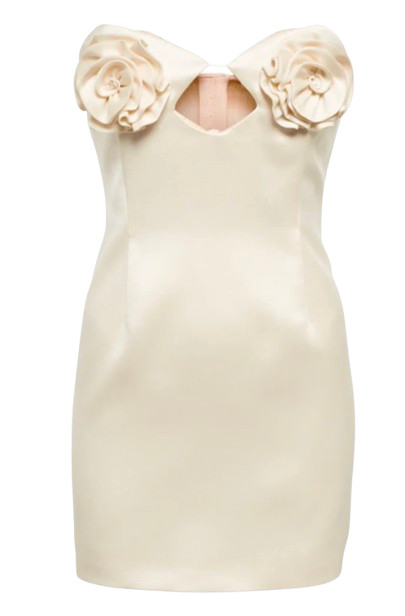 Magda Butrym Cream Floral Applique Min Dressi