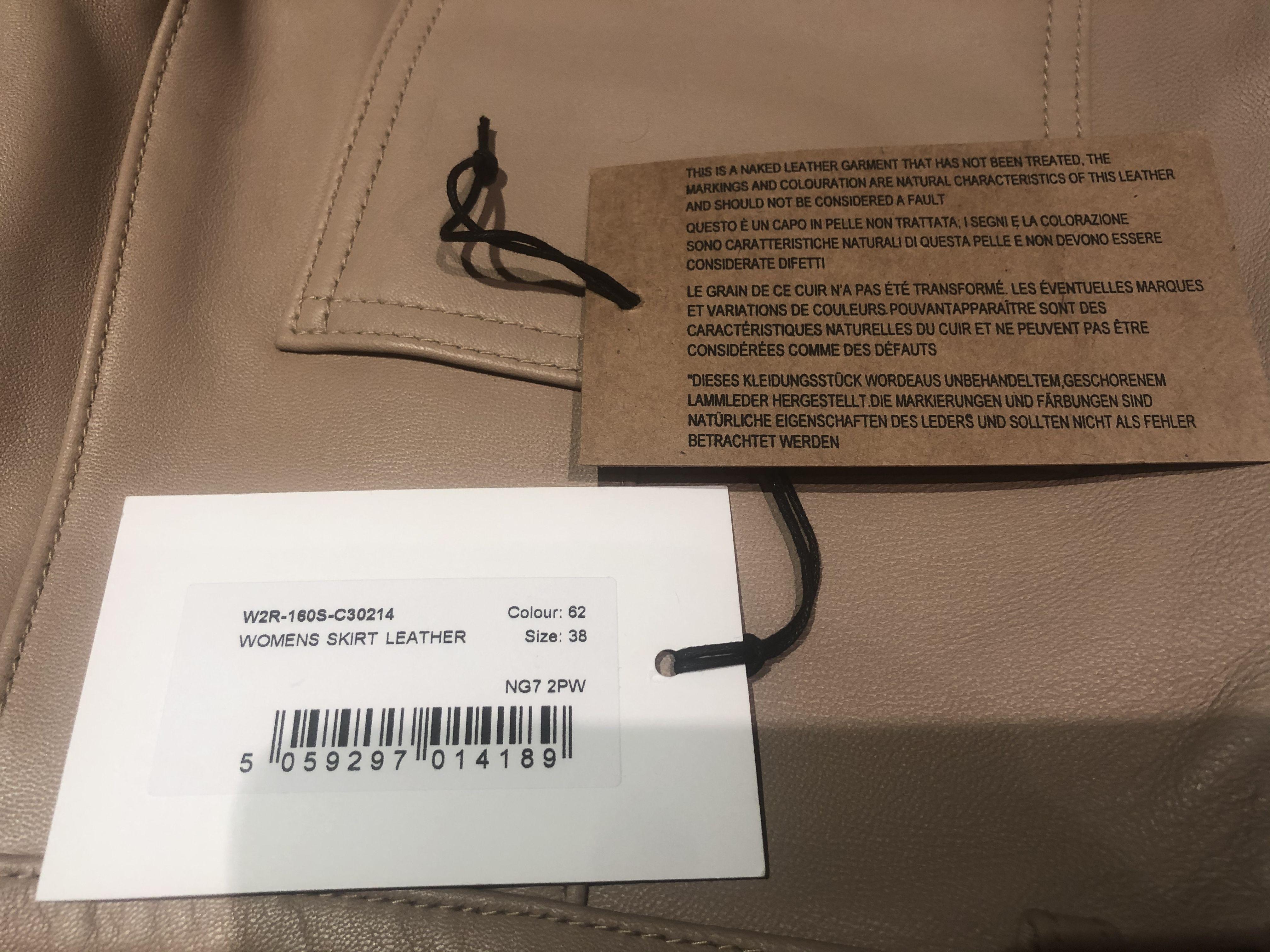 Paul Smith Leather Beige Pencil Skirt
