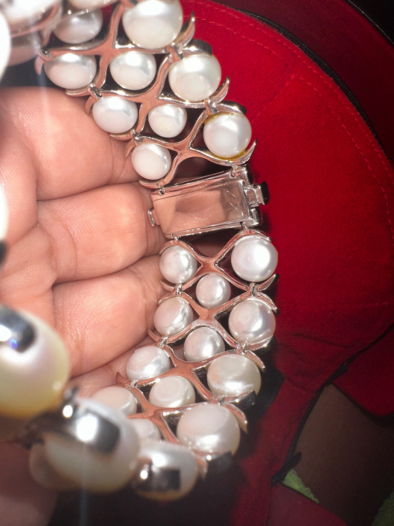 Yvel Pearl, White Gold And Diamond Cuff