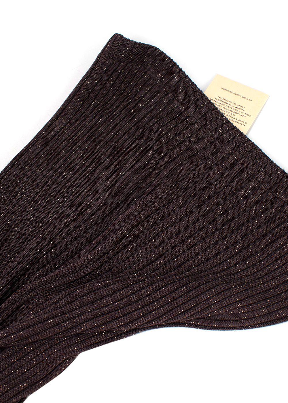 Aya Muse Brown Ribbed Maxi Skirt