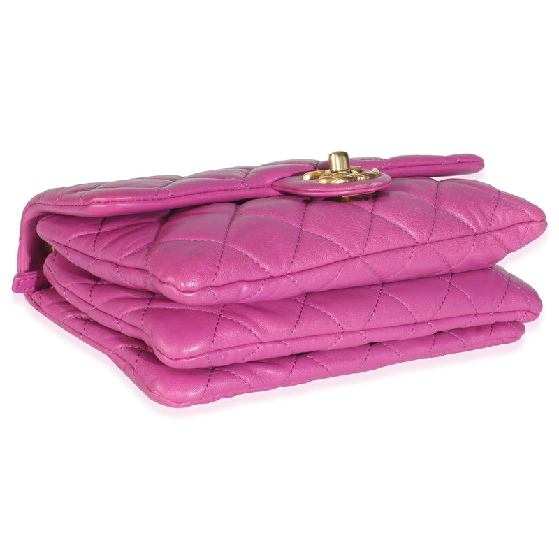 Chanel Shiny Aged Quilted Calfskin Small Pillow Crush Flap Bag