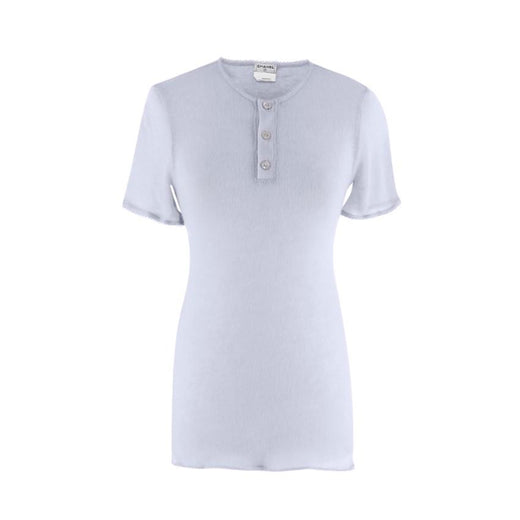 Chanel Lilac-Grey Sheer Cashmere Blend Knit Top