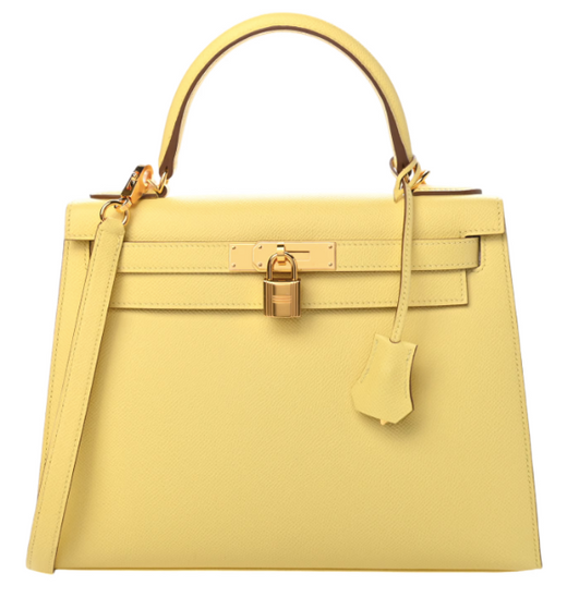 Hermès Kelly 28 Epsom Sellier Jaune Poussin