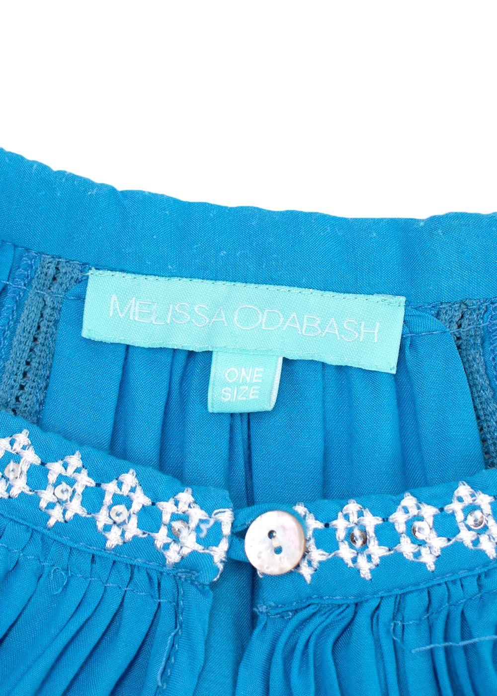 Melissa Odabash Blue & White Embroidered Kaftan