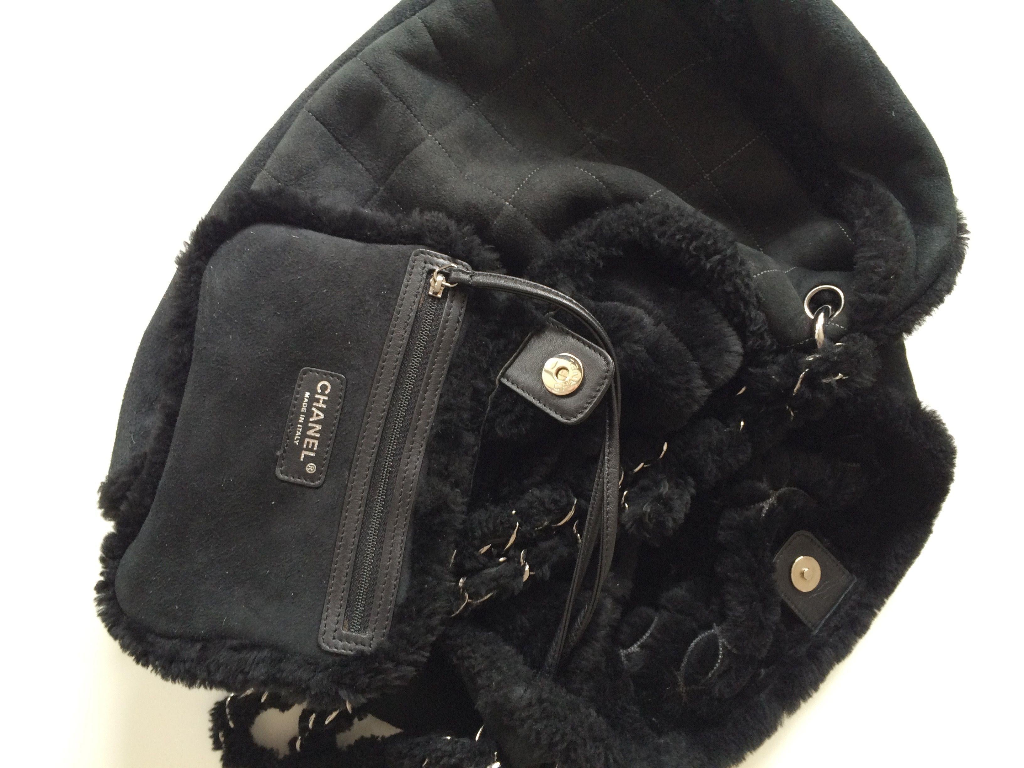 Chanel black suede bag
