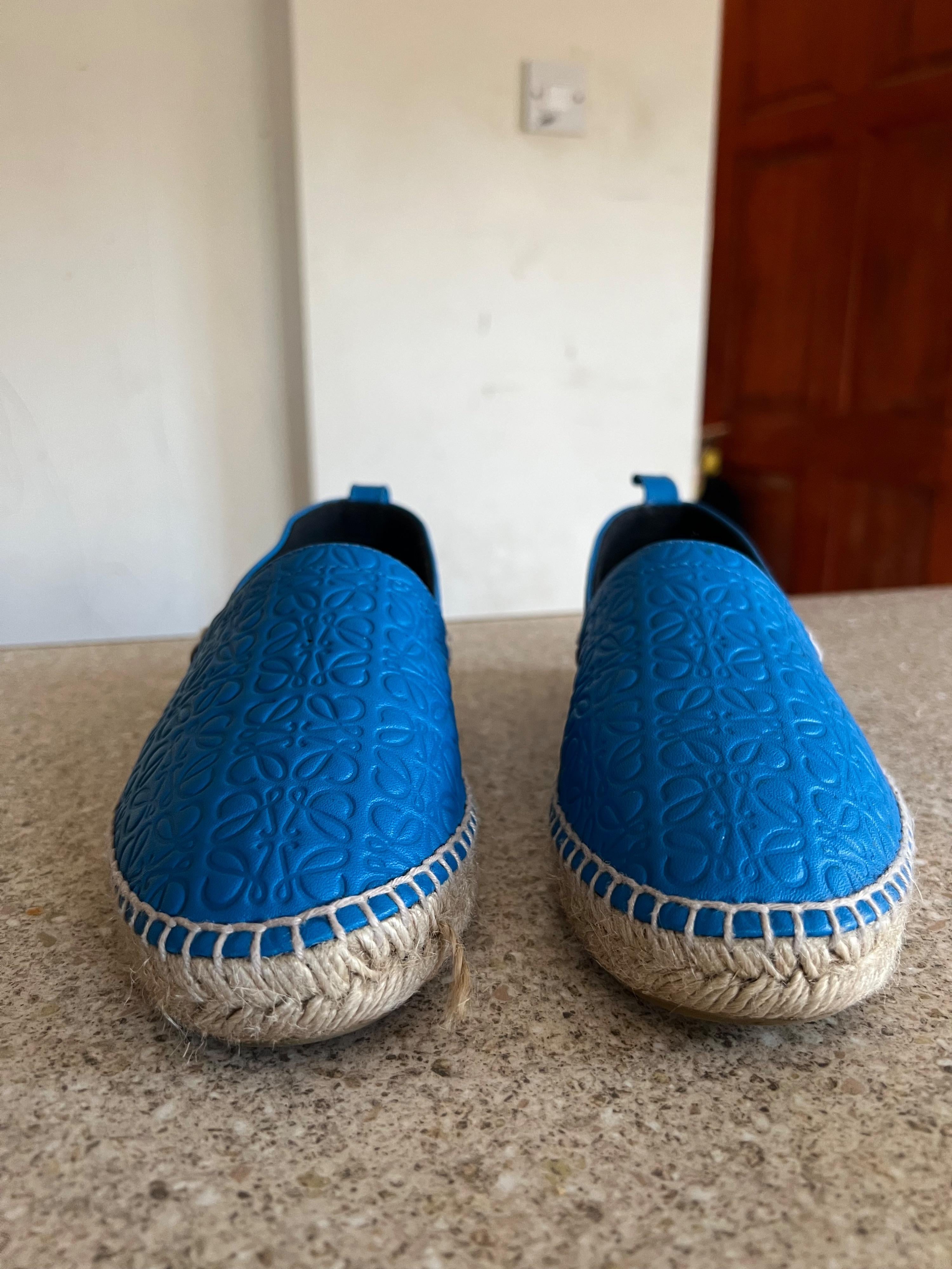Loewe Blue Leather Espadrilles