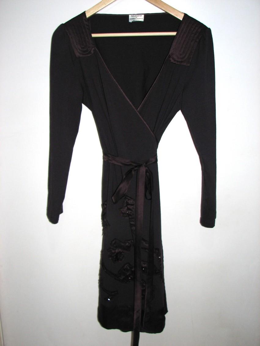 Alberta Ferretti purple wrap dress