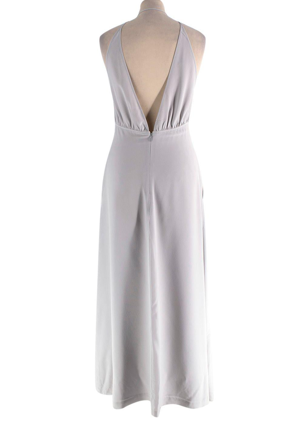 Toteme Plunge-Neck Gathered Silk Maxi Dress