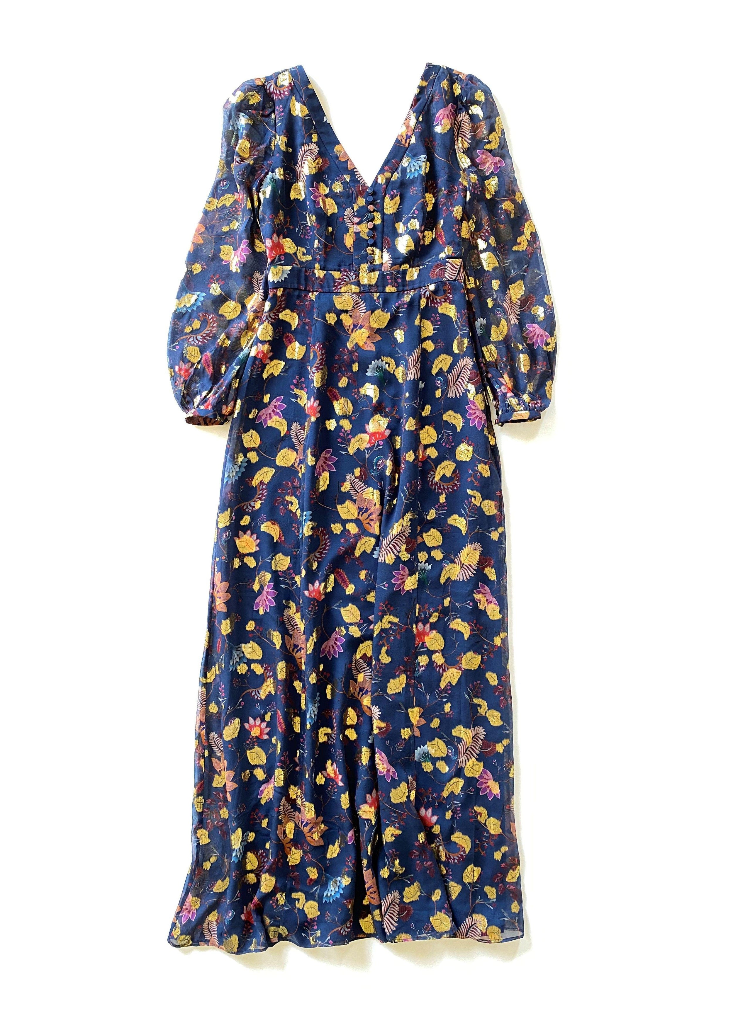 Annabel fil coupé silk-blend maxi dress.