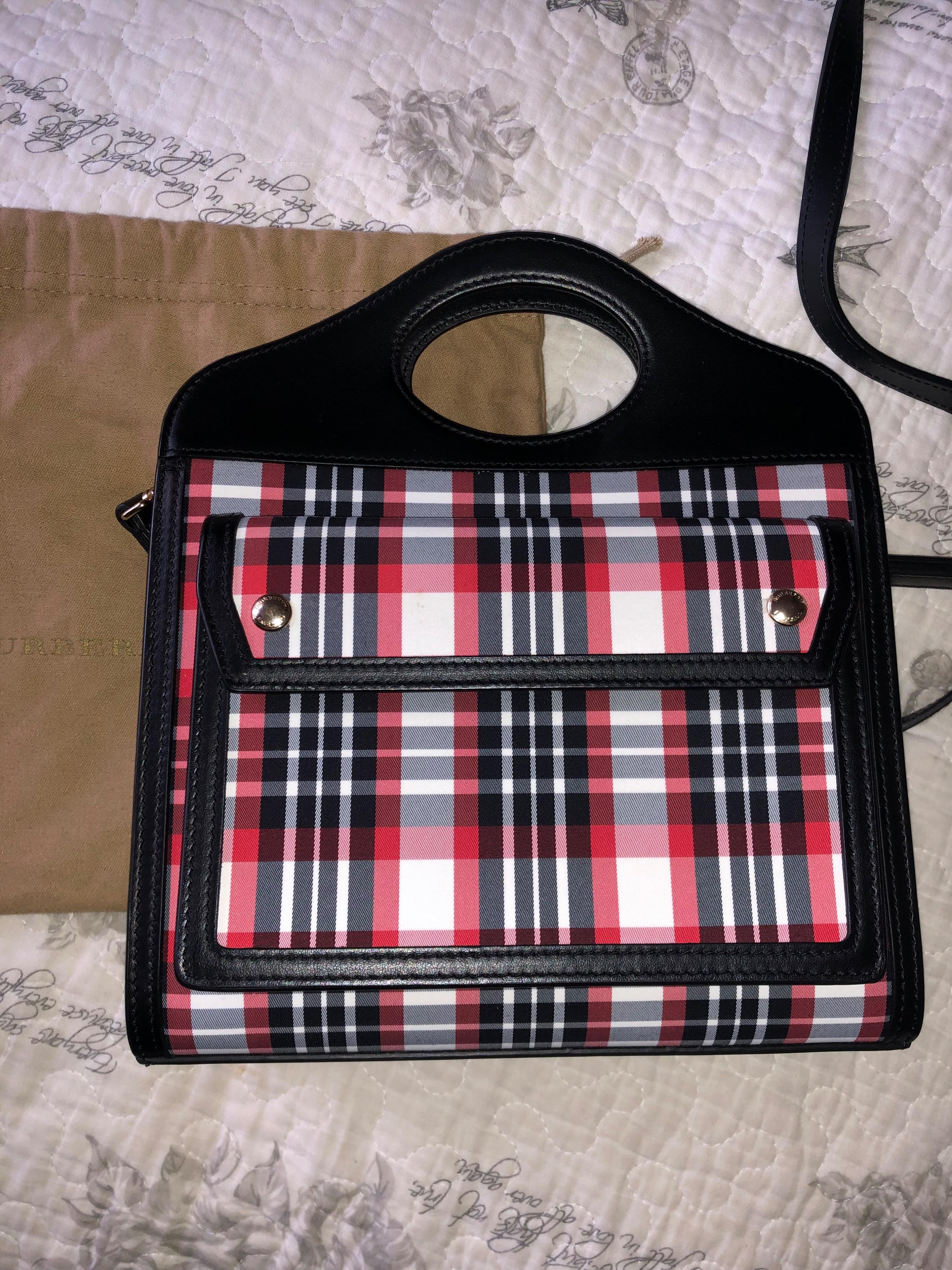 black & red canvas Pocket bag
