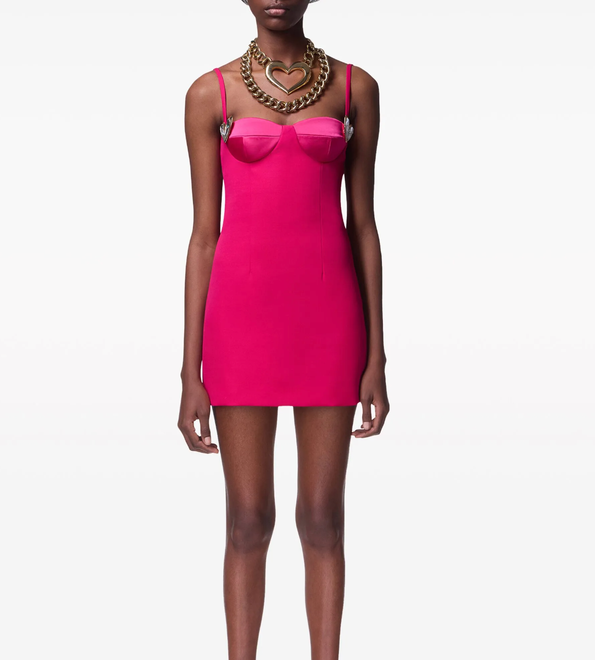 Area Heart-Motif Twill Mini Dress