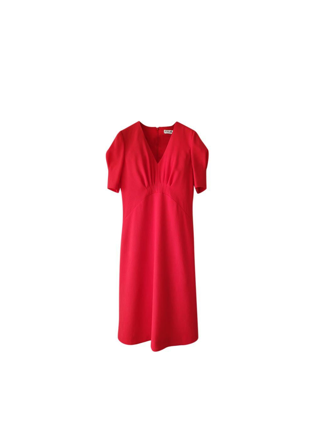 Red Wool Crepe Tea Dress