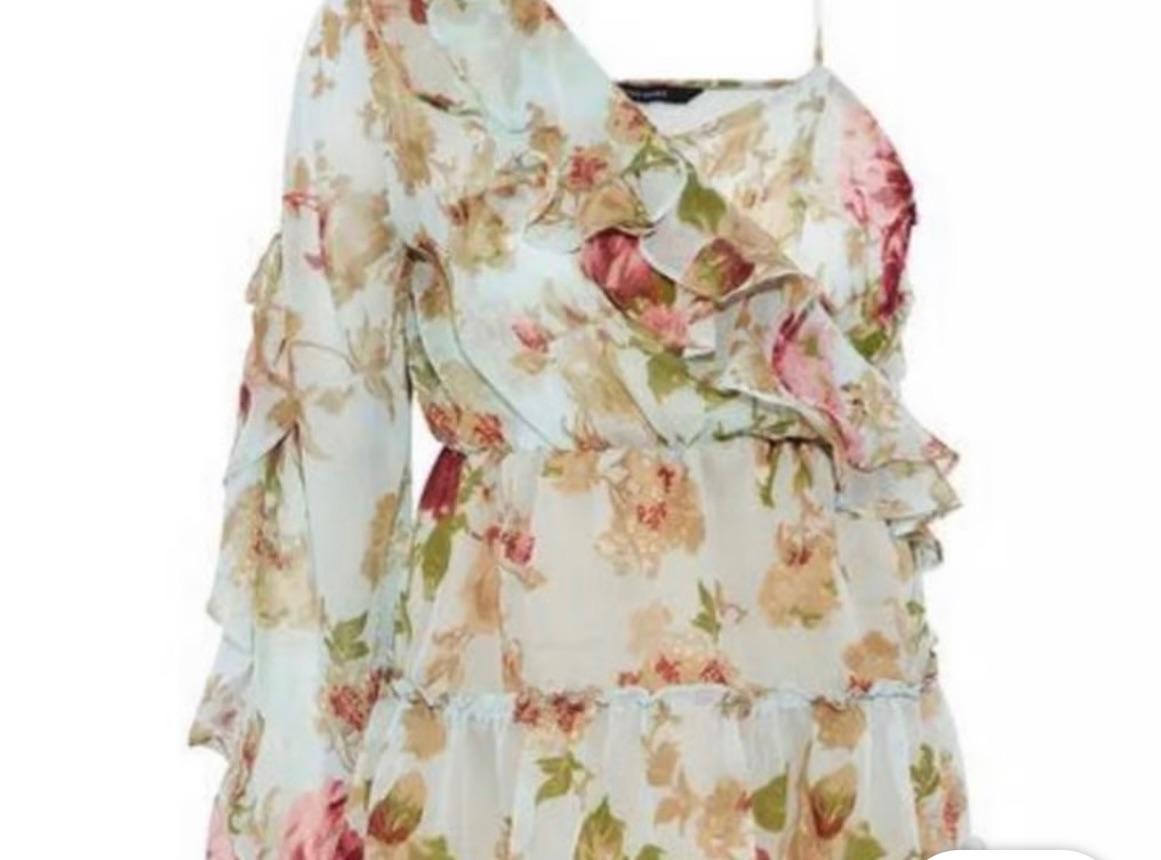 Walter Baker Floral One Shoulder Blouse