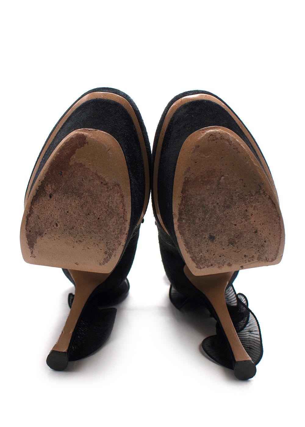 Nicholas Kirkwood black suede platform ankle boot