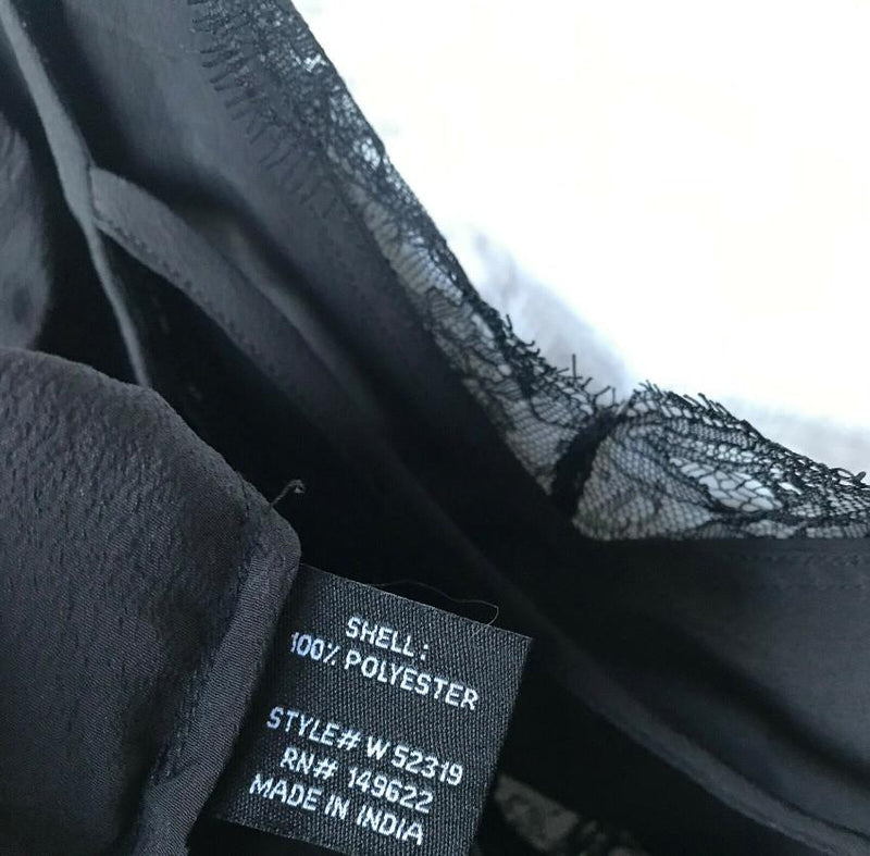 Walter Baker Black Eyelash Walker Lace Trim Cami Top
