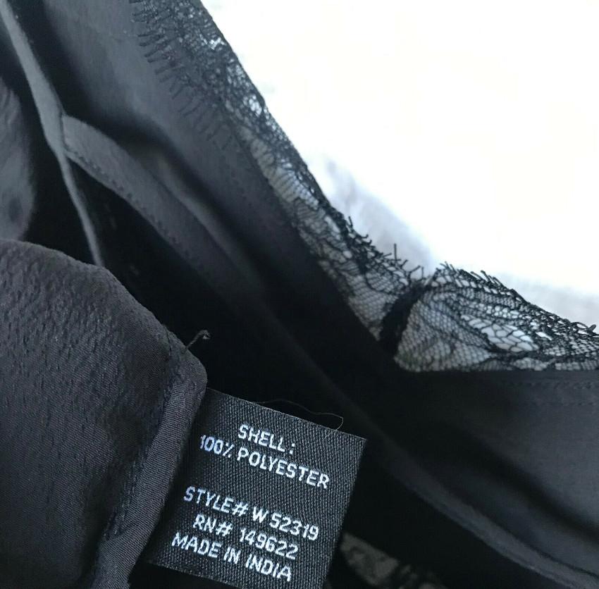 Walter Baker Black Eyelash Walker Lace Trim Cami Top