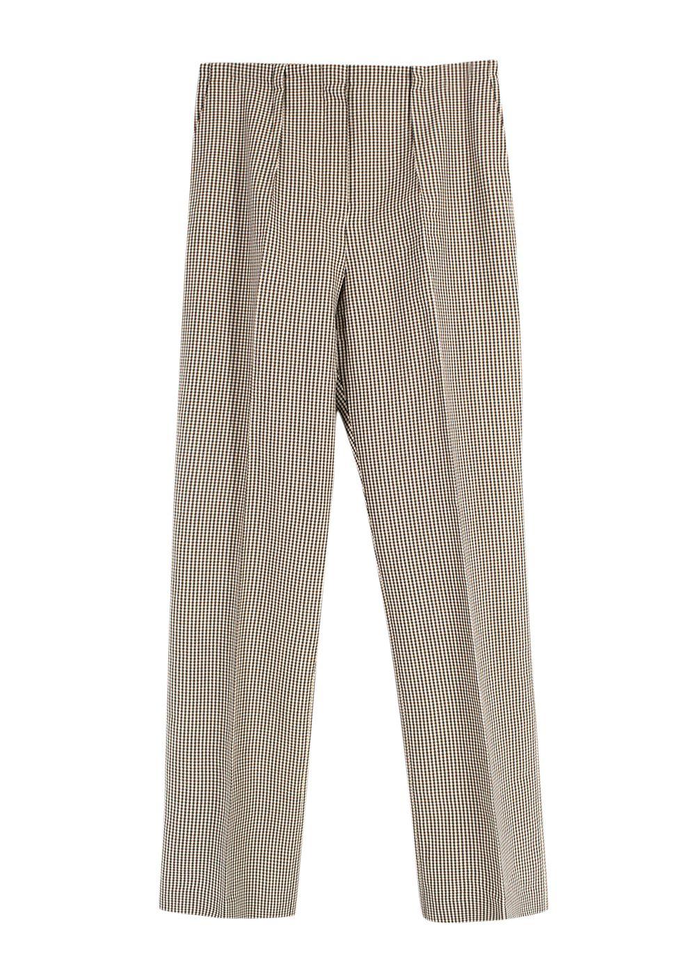 Fendi Brown Houndstooth Wool Trousers
