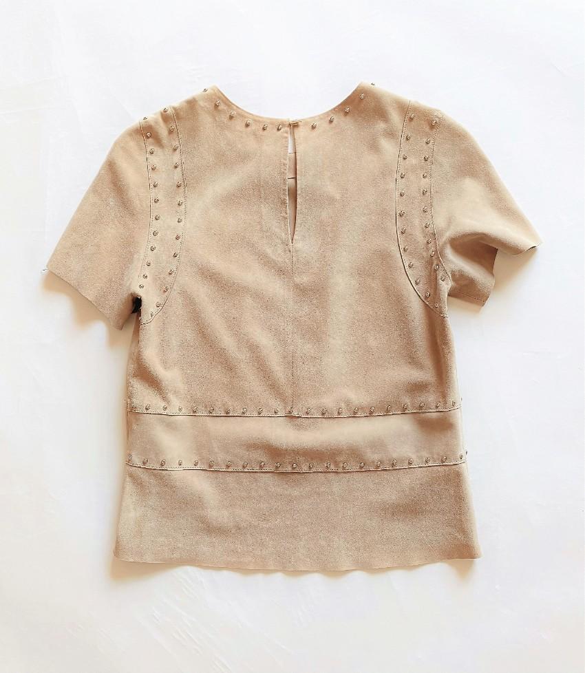 Yves Salomon Suede Studded T-Shirt