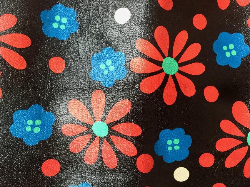 Saint Laurent Floral Printed Leather Skirt