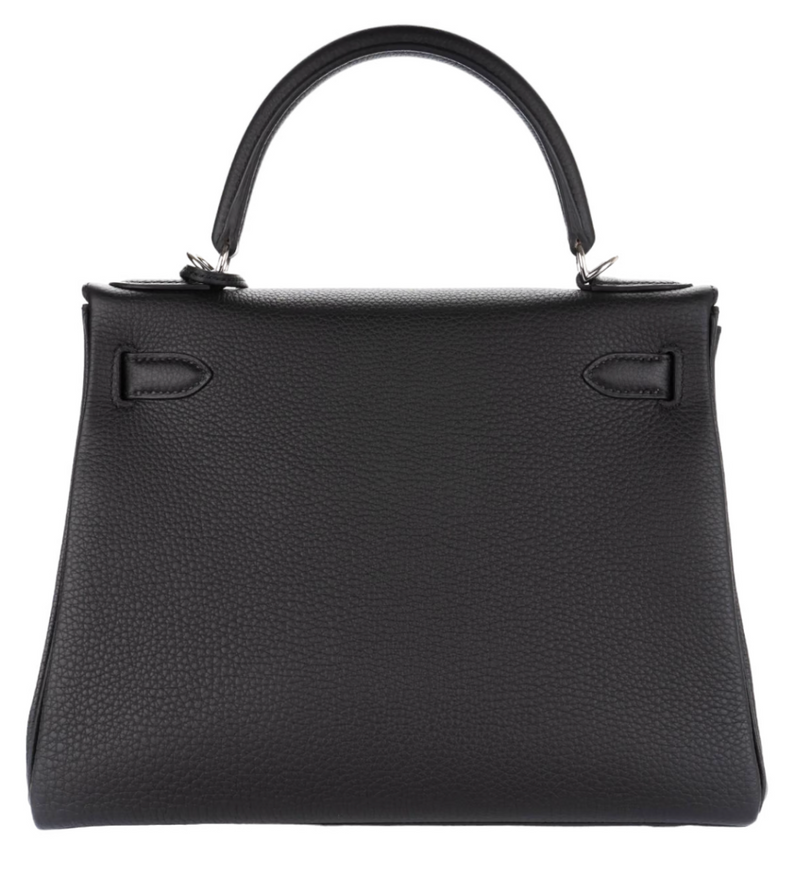 Hermès Kelly 28 Togo Noir Palladium Hardware