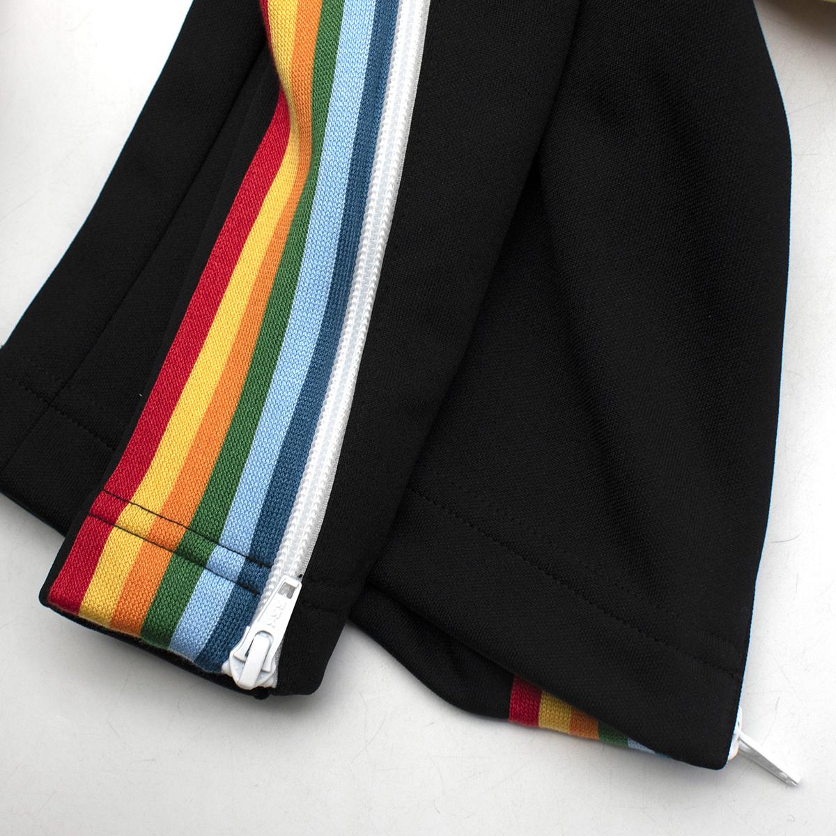 Palm Angels Black Rainbow Side Straps Track Pants