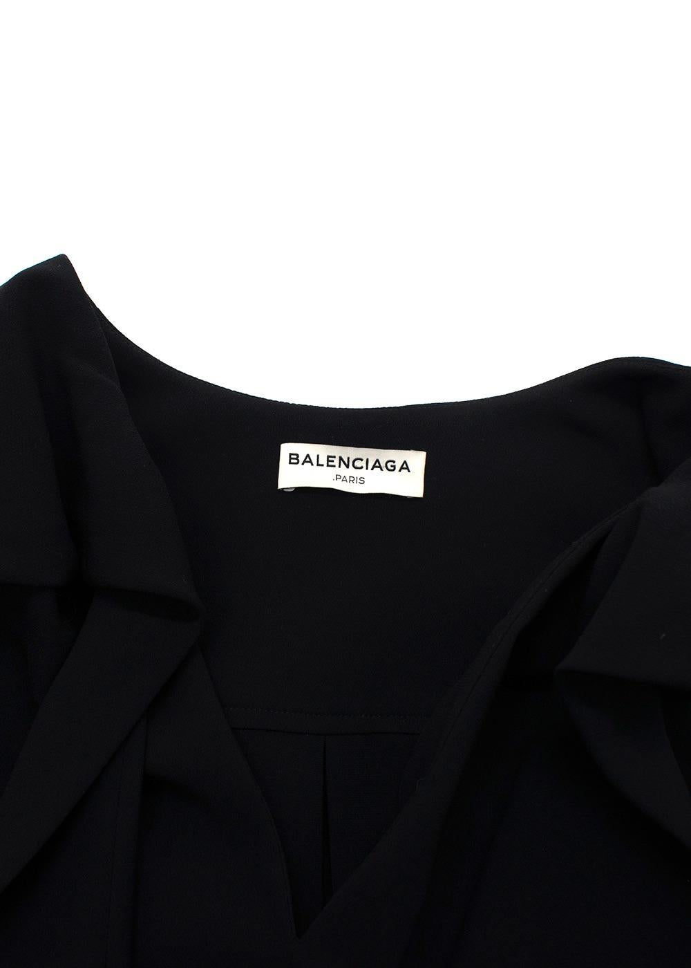 Balenciaga Black Tie Detail Tunic Dress