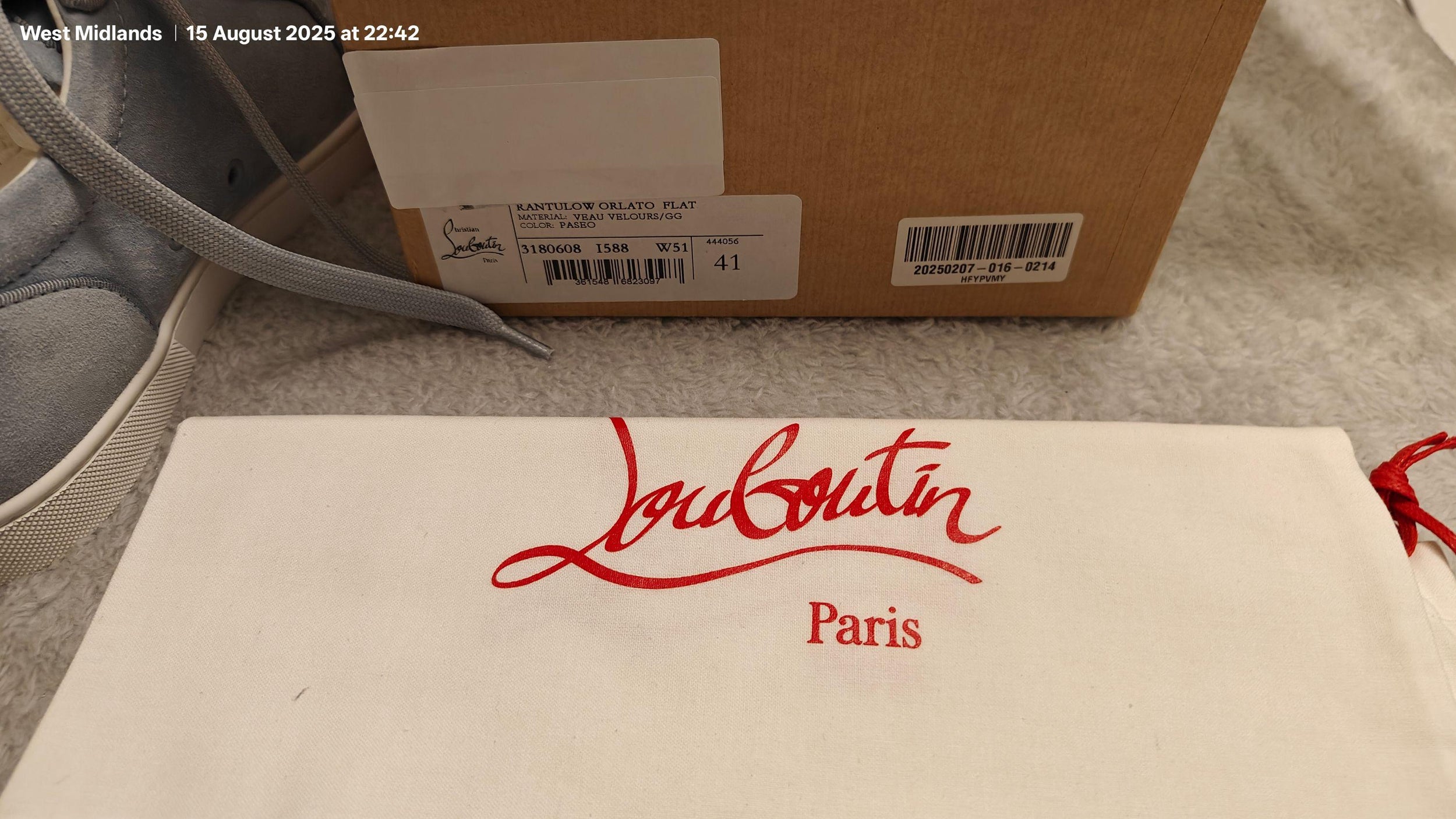 Louboutin Rantulow Orlato Sneakers in Suede Ice Blue