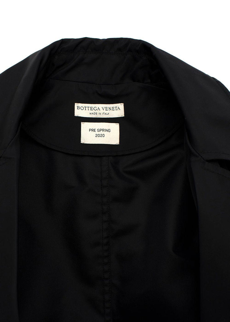 Bottega Veneta Black gabardine short trench coat